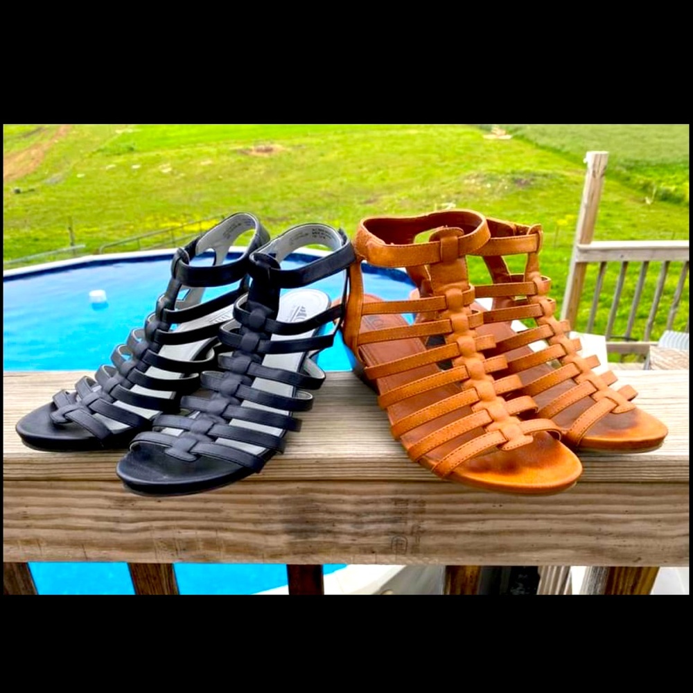 Black strappy sandals